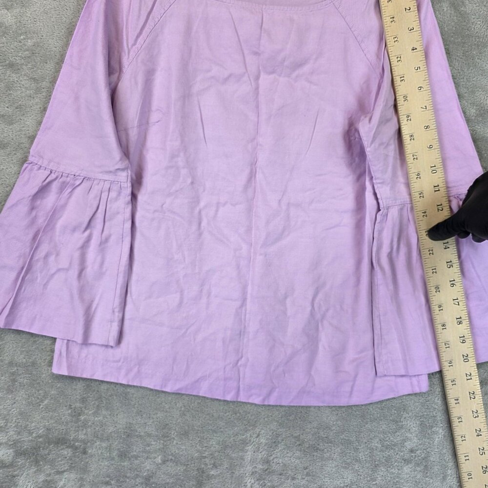 Banana Republic Shirt Womens Small Petite Purple Kirsten Bell Sleeve S701979-00 - Picture 4 of 11